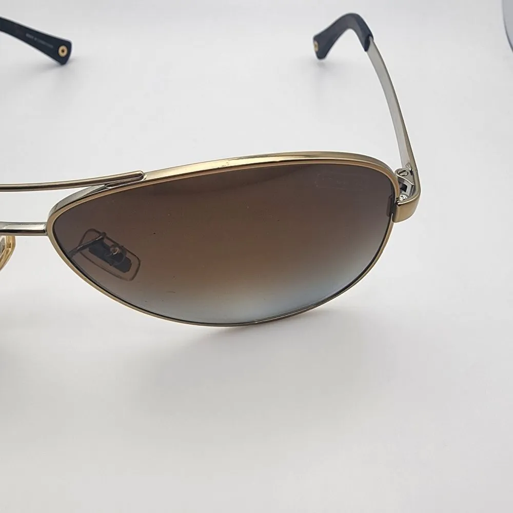 Coach Stefanie Gold & Brown Aviator Polarized Sunglasses - Image 8