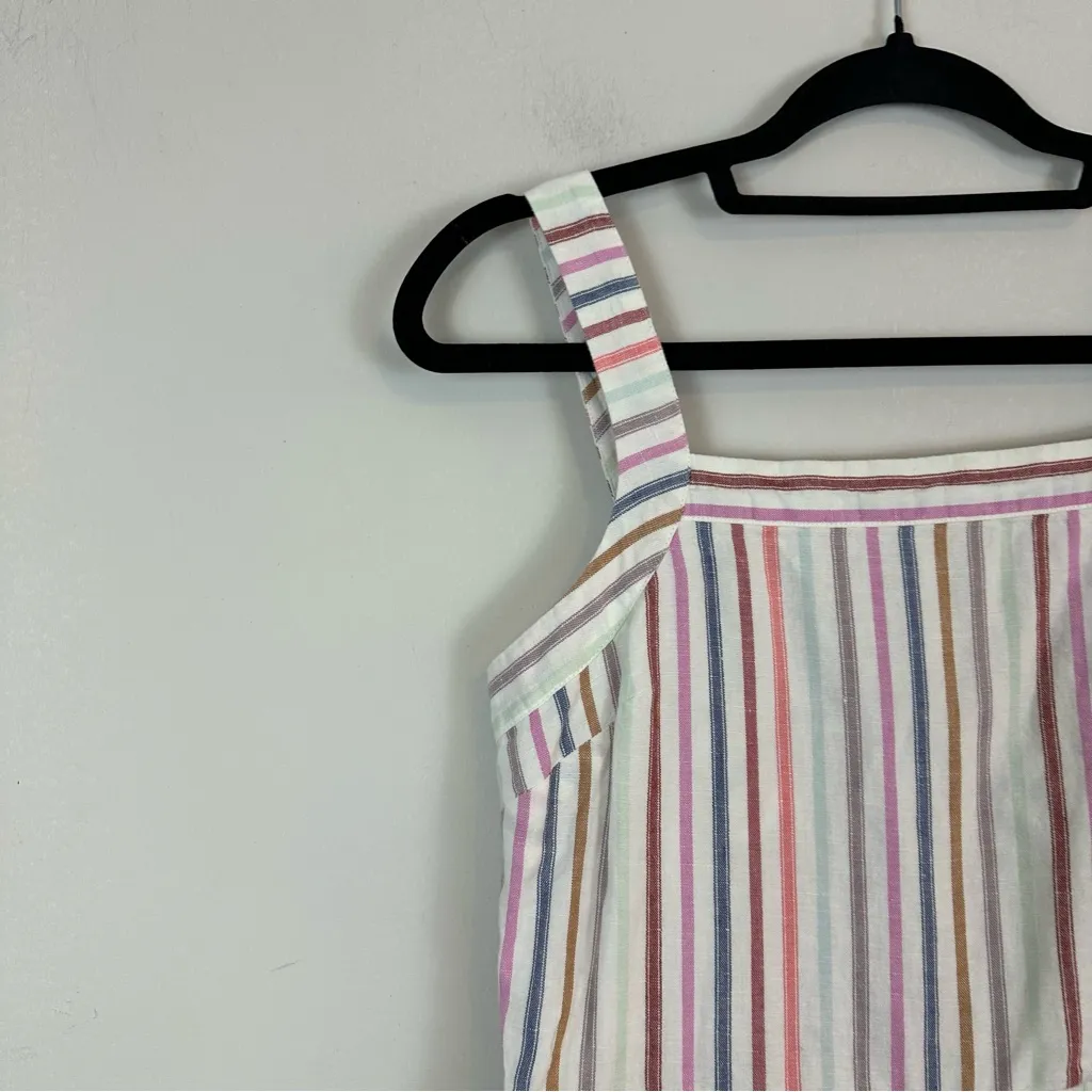 GAP | Rainbow Apronneck Multi Color Stripe Sleeveless Jumpsuit Size 2 Women's - Image 4