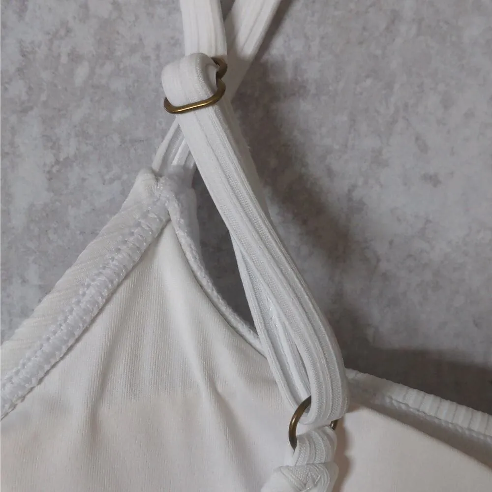 Andie The Laguna Rib One Piece White Scoop Back Adjustable Cheeky XST Long Torso - Image 5