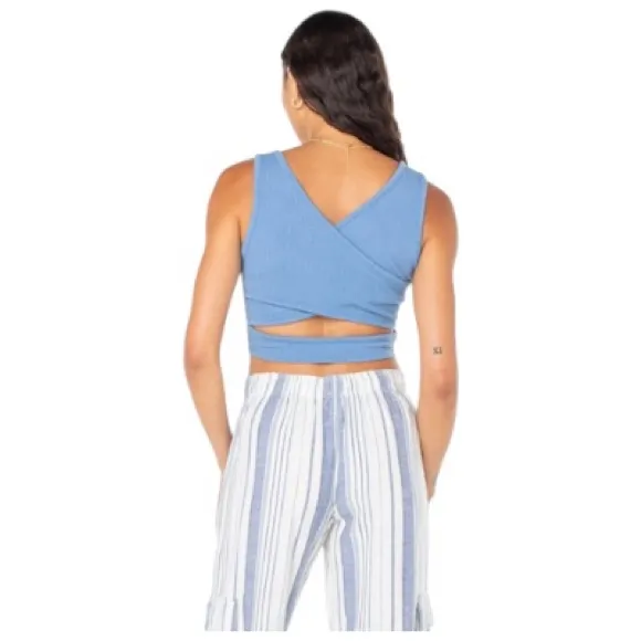Tilly's Roxy Blue Fitted Crop Tank Top - Image 2