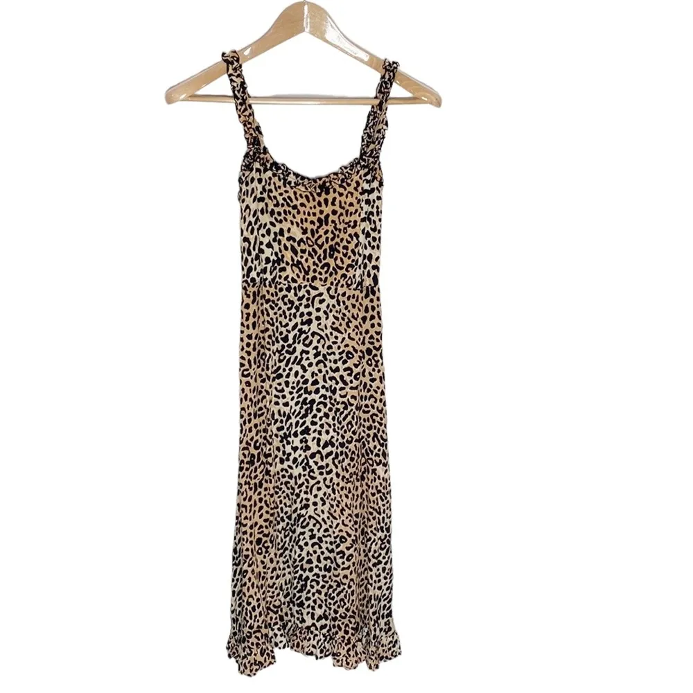 Faithfull the Brand Noemie Ruffled Midi Dress Le Cinq Animal Print size 2 - Image 3