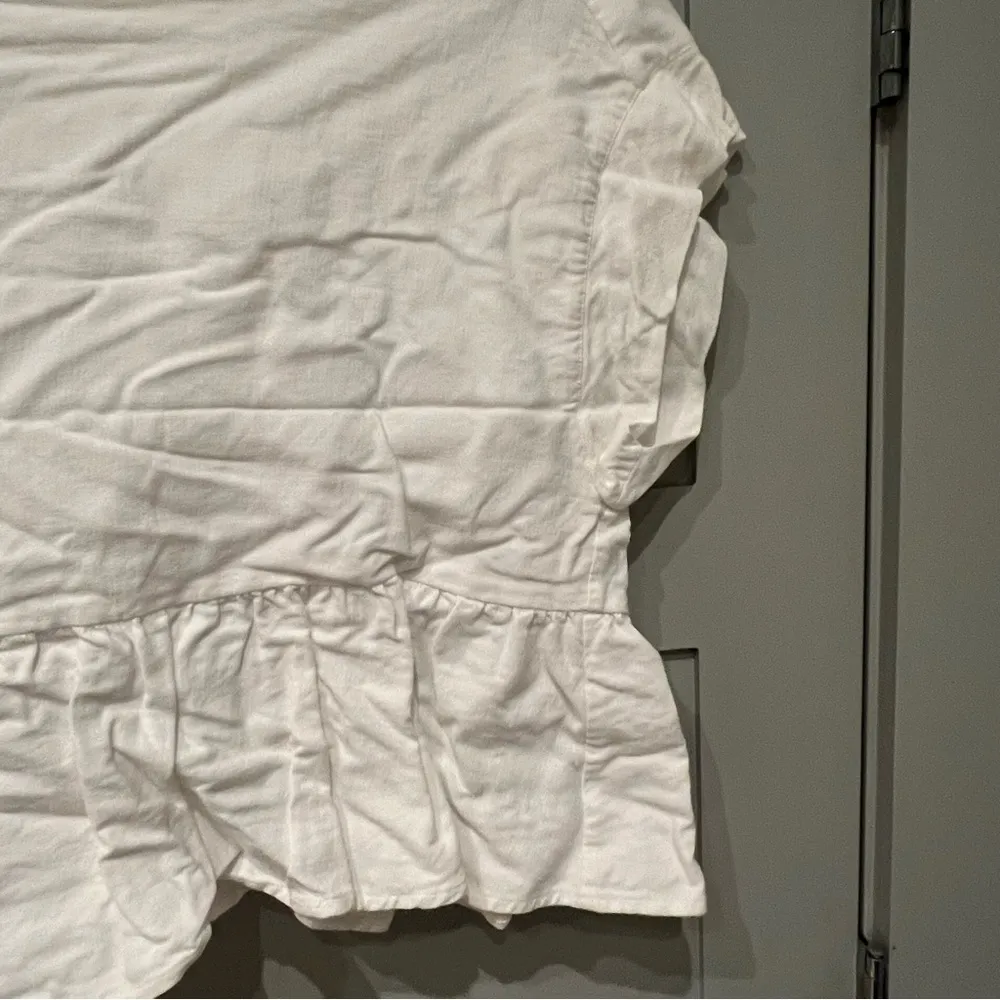 IRO White Boxy Ruffle Short Sleeve Shirt - Image 5