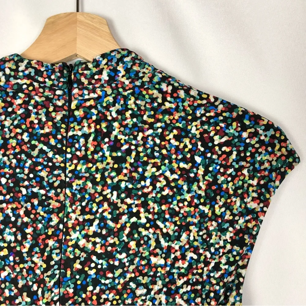 London Times Confetti Colorful Sleeveless Faux Wrap Cropped Jumpsuit 4 - Image 6