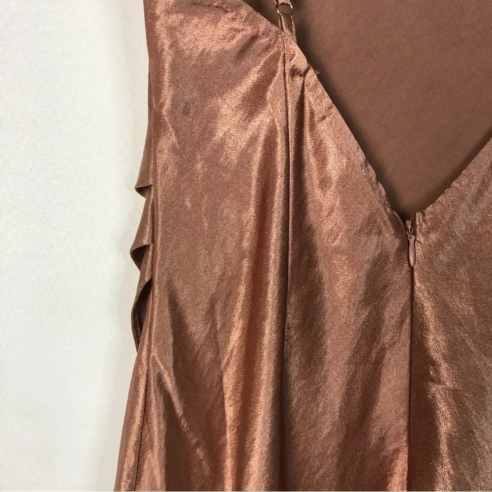 Selfie Leslie Mauve Pink Cowl Neck Midi Slip Dress S - Image 3