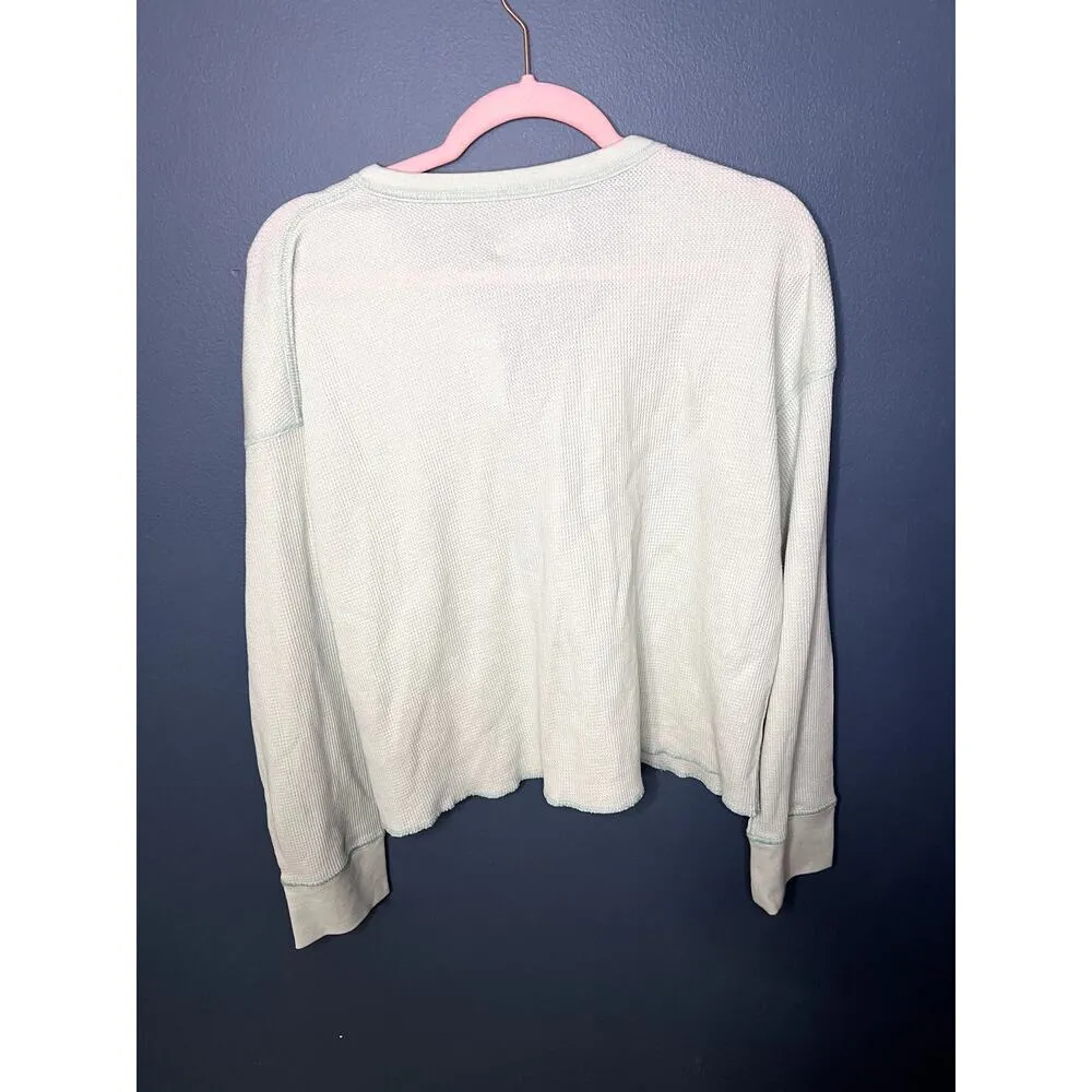 NWT Everlane The Organic Cotton Waffle Knit Cardigan Light Blue Size XL Preppy - Image 4