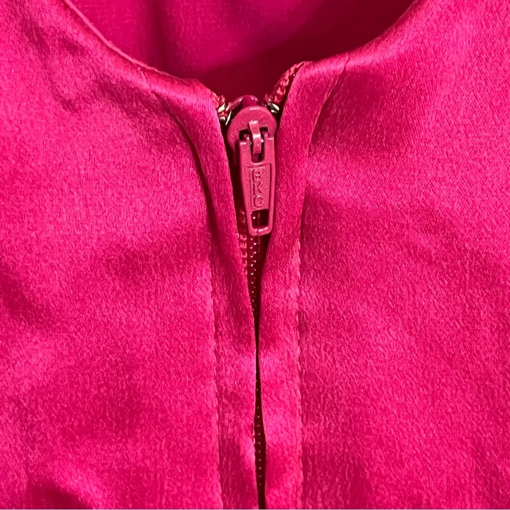 Vintage Mary Jo Bruno Pink 100%‎ Silk Knee Length Drape Dress Size 4 - Image 11