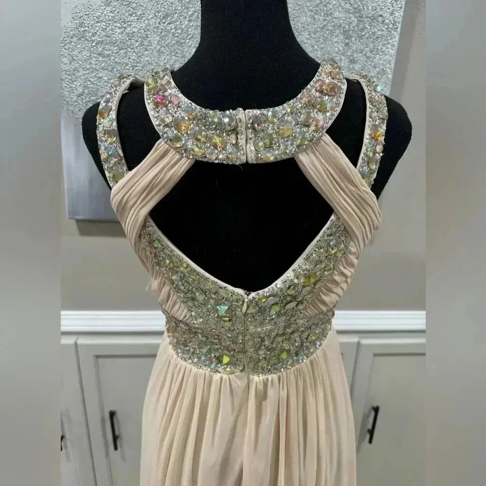 Betsey & Adam Beautiful Sparkled Neutral Colored Dress - Image 9