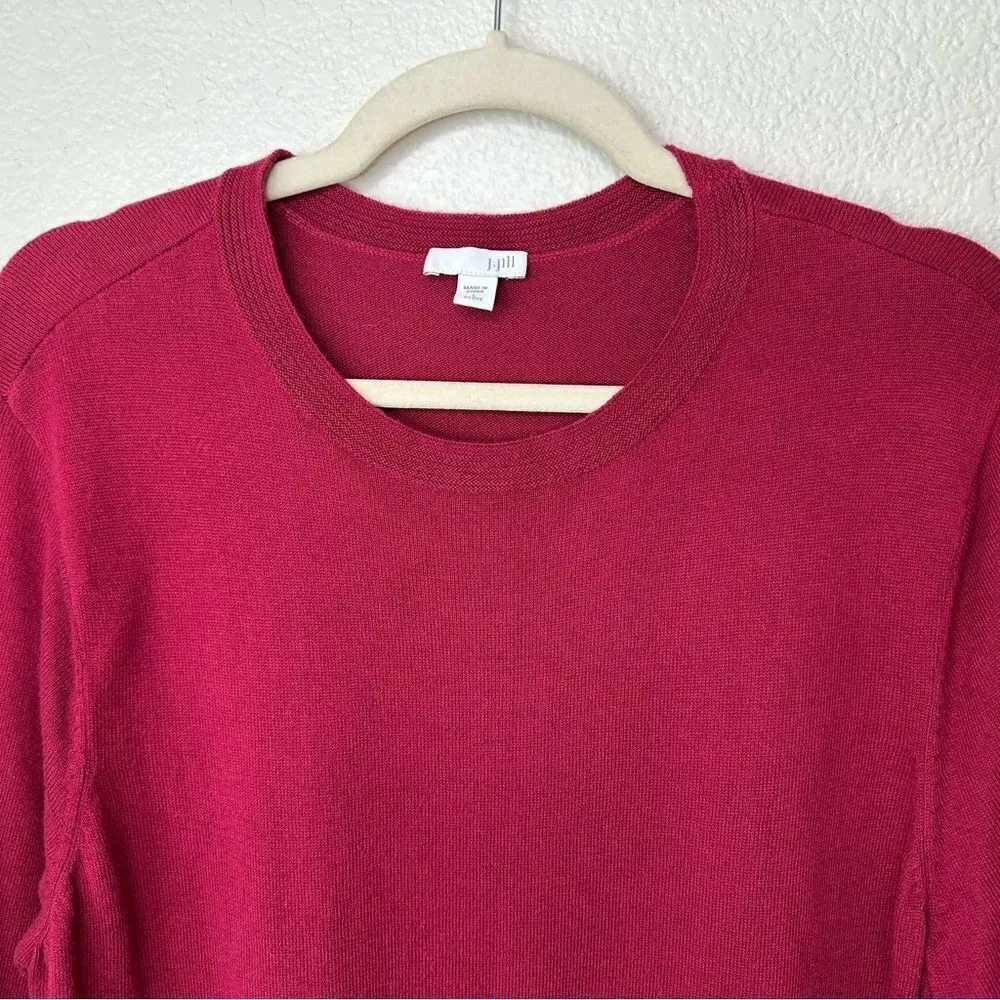 J. Jill Red Crewneck Long Sleeves Women’s Pullover Sweater - Image 4