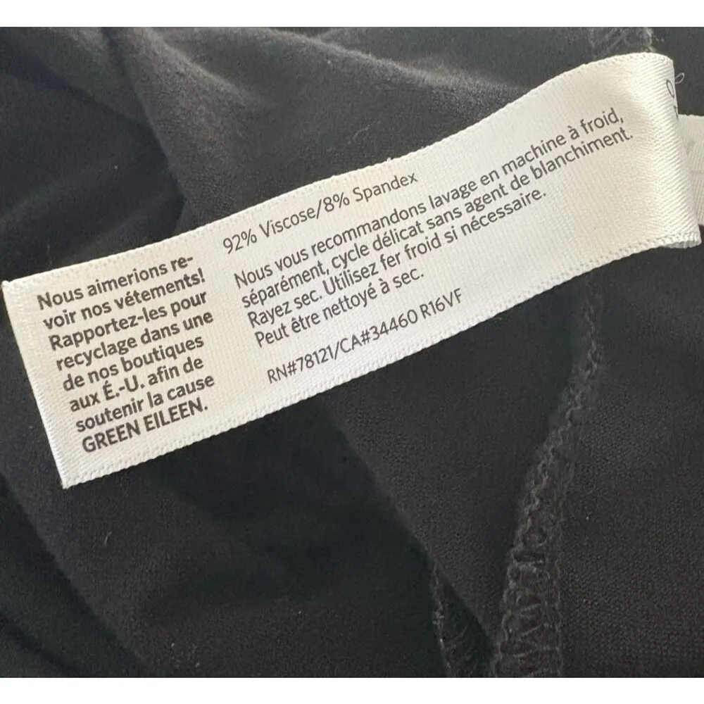 Eileen Fisher Tank Dress Size M Black Viscose Jersey Stretch Knee Length Capsule - Image 10