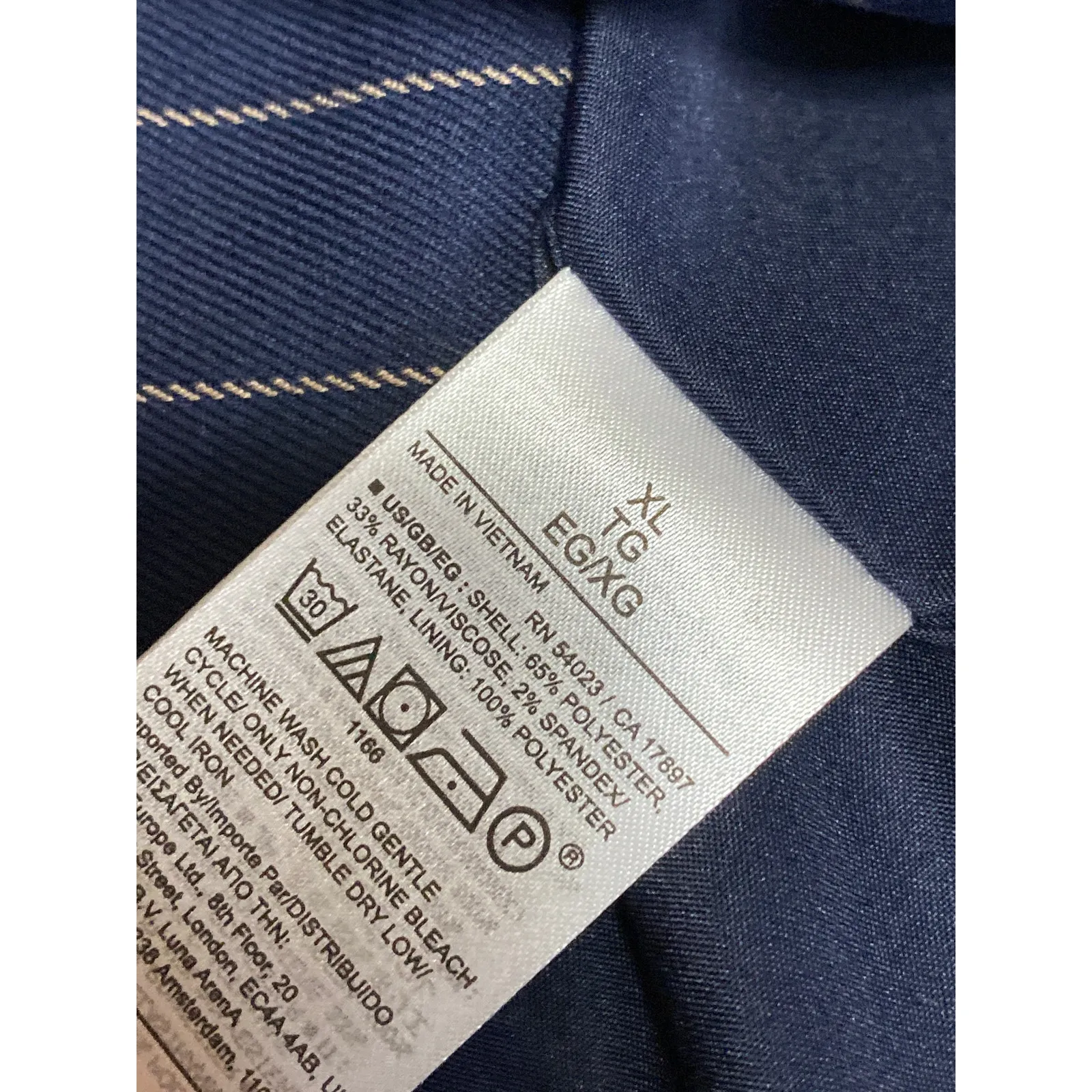 NEW Gap Women's Navy Blue Long Sleeve Pinstriped Blazer Coat Jacket Size XL - Image 4