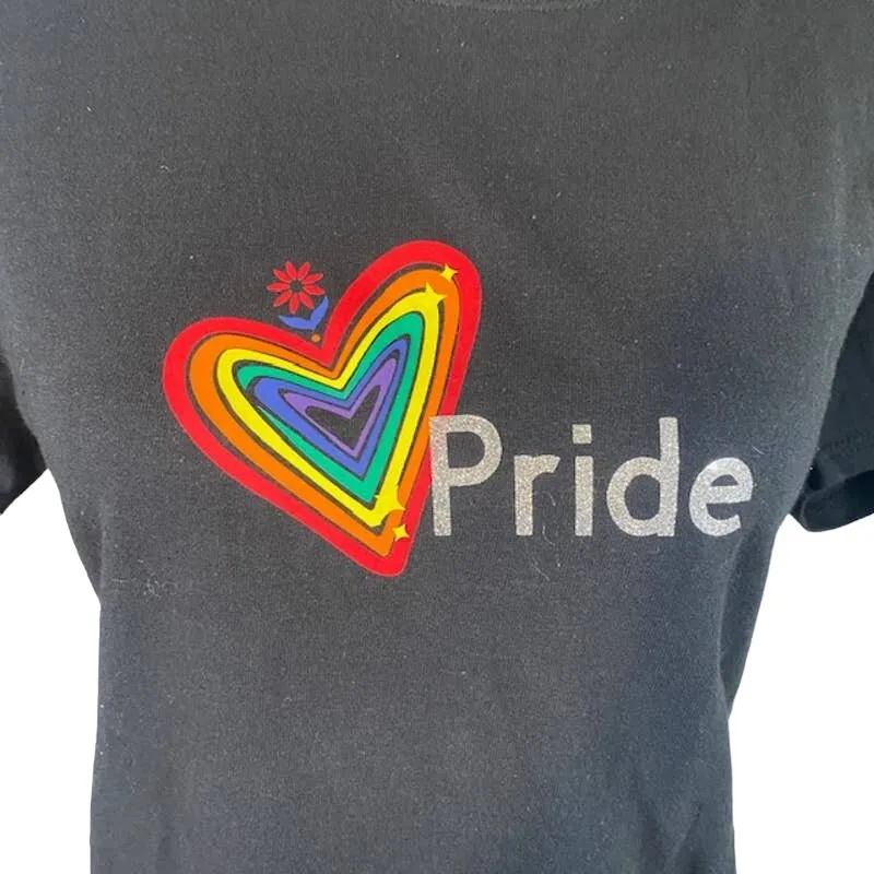 Gildan Black Rainbow Pride Cotton Short Sleeve T-Shirt Women’s Large - Image 3