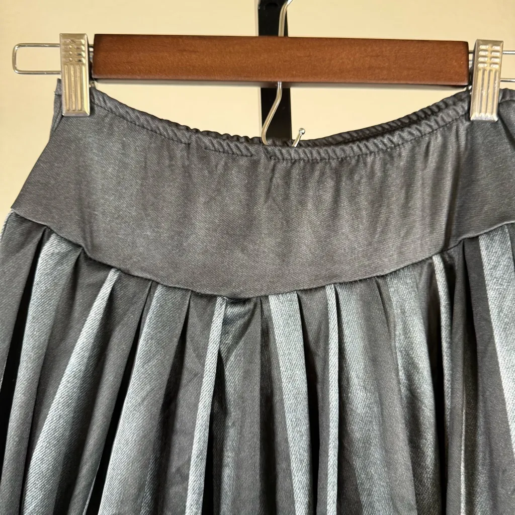 Pleated Midi Skirt Small Charcoal Gray Long Modest Gothcore Wednesday Addams - Image 7