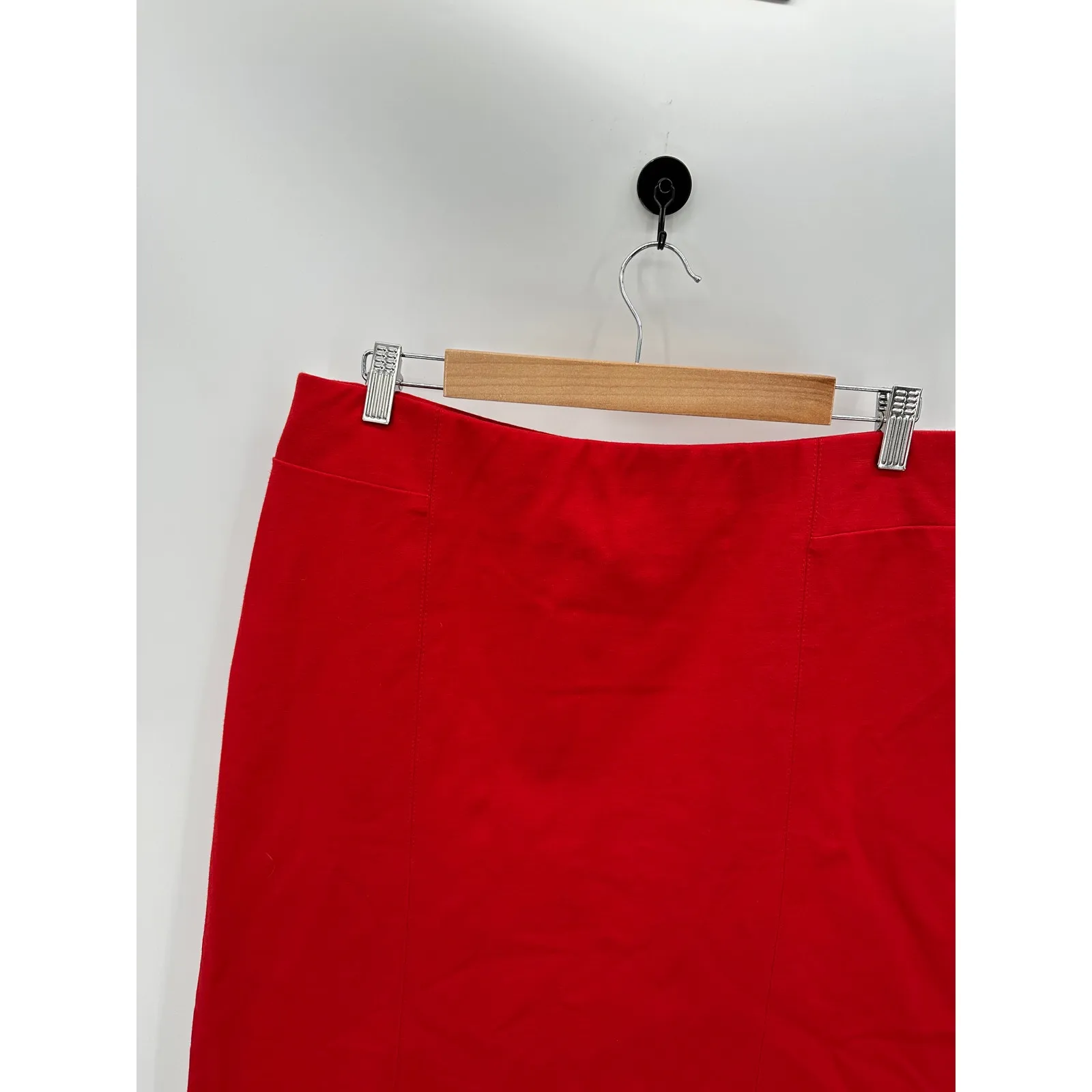 J. Jill Skirt Women MEDIUM Red Viscose Nylon Spandex Blend Stretch Pencil Mini Red - Image 3