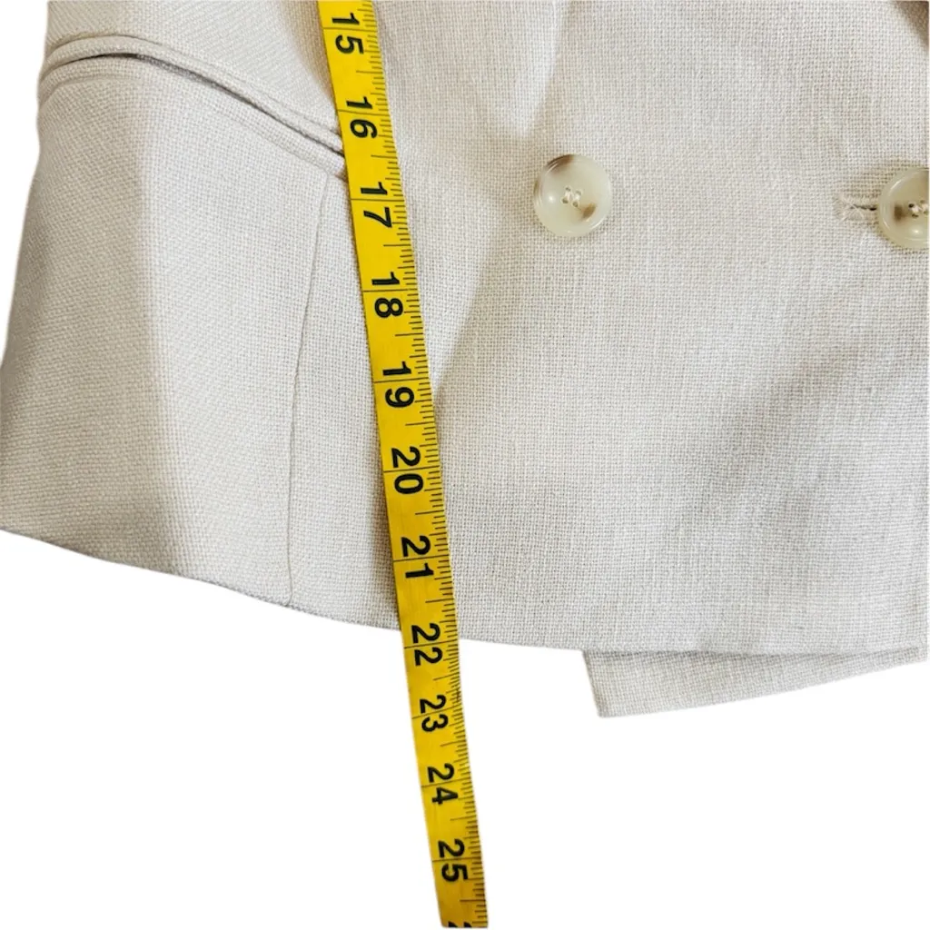 A.L.C. linen and cotton River Crop Double Breast Blazer in barely beige NEW - Image 12