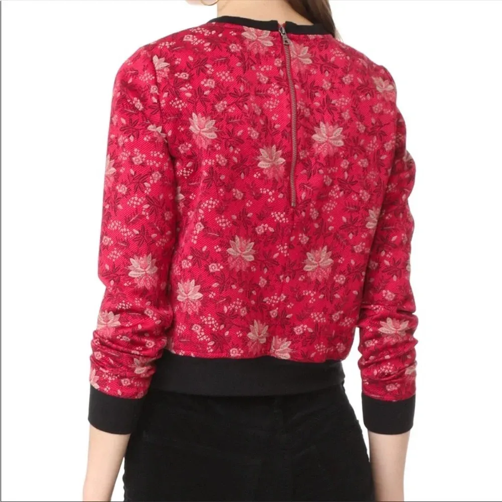 ALICE + OLIVIA MARYLOU JACQUARD ZIP BACK TOP - Image 2