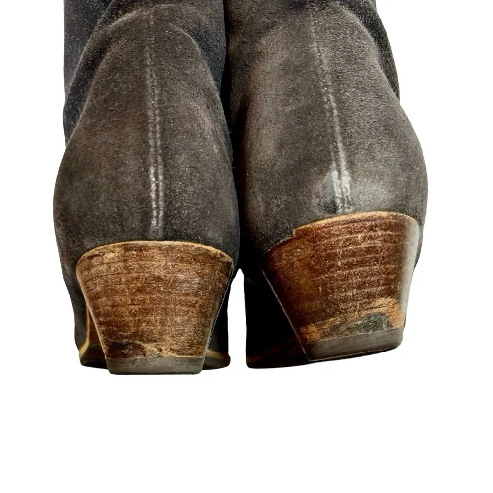 Woman by Common Projects Suede Zipper Ankle Boots in Charcoal Sz:39 Size 9 - Image 7