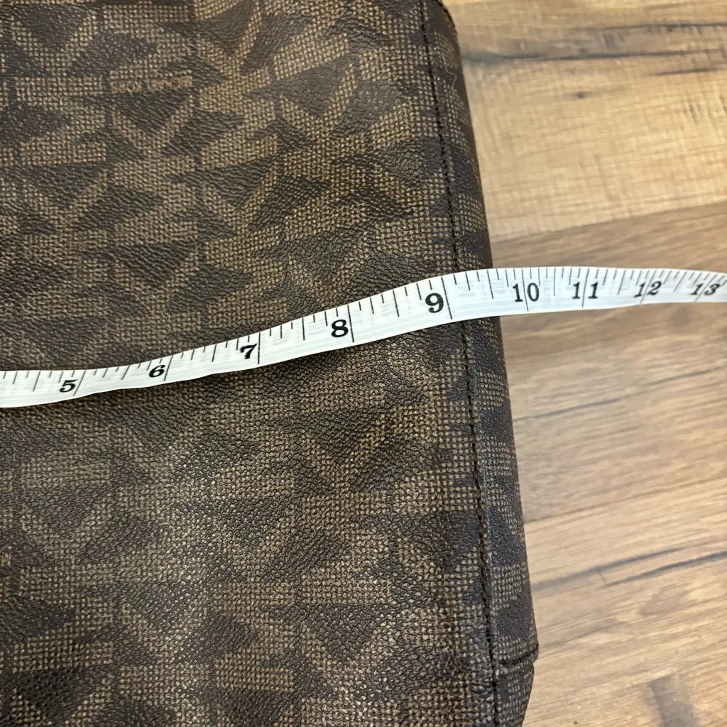 Michael Kors Monogram Crossbody Bag Handbag Purse Messenger Shoulder Brown MK - Image 13