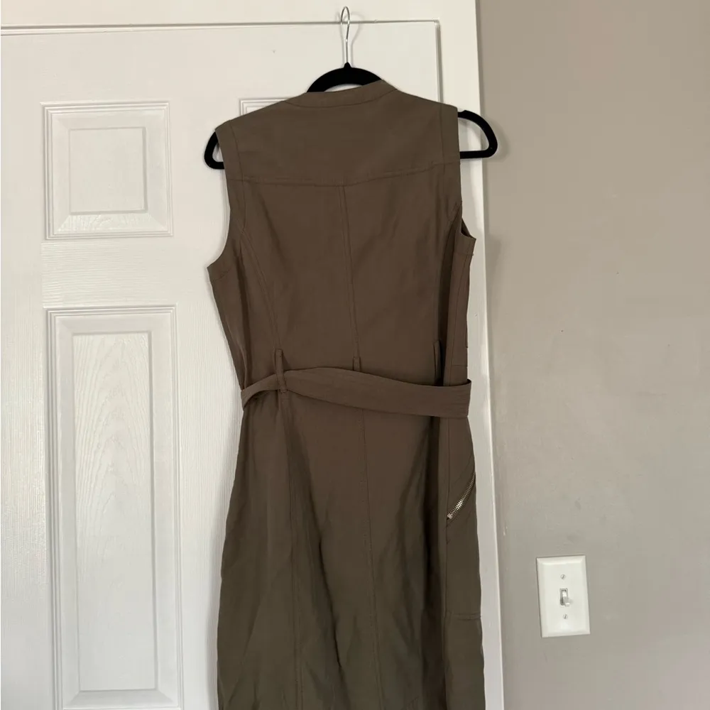 Karen Millen Khaki Olive Utility Midi Dress Belted - Image 11