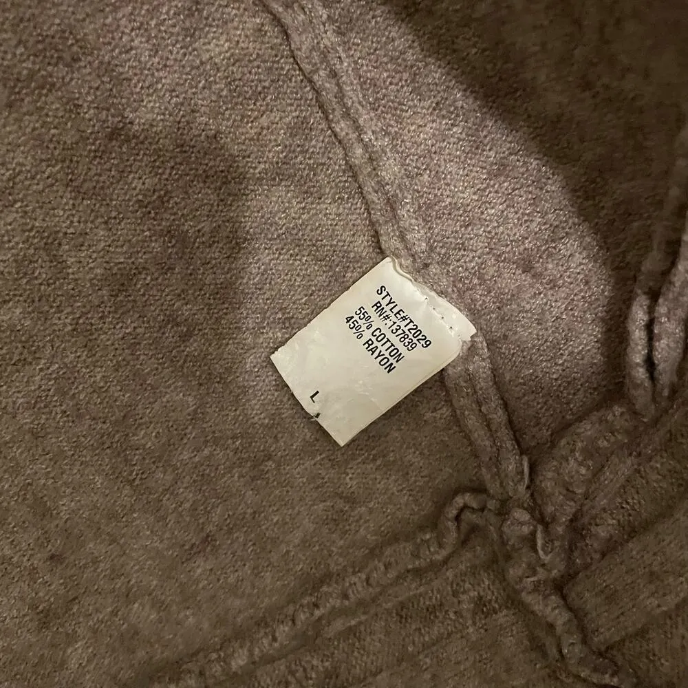 Dreamers Brown Beige Bartone Cable Trim Cocoon Cardigan Style T2029 Size Large - Image 2