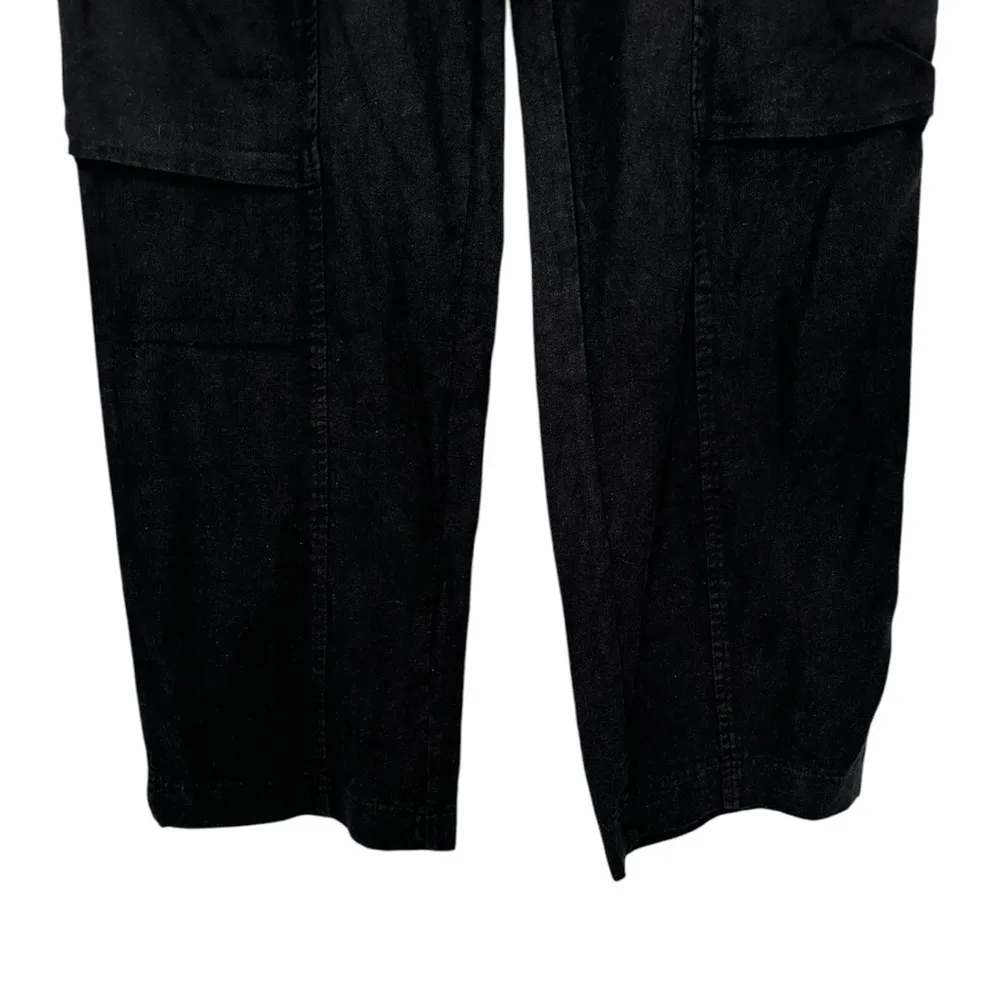 Heyson Black Mineral Wash Cargo Pants size 1X Elastic Waist Linen Cotton NWOT - Image 4