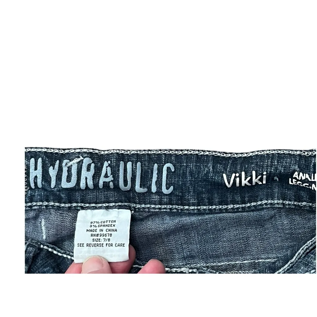 Vintage Hydraulic‎ Vikki Y2K Low Rise Skinny Ankle Legging Blue Jeans Streetwear - Image 3