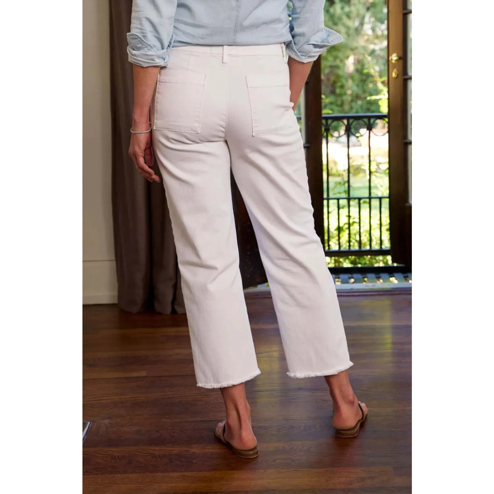 Frank & Eileen Kinsale Italian Woven Performance Linen-Blend Pants White Size 6 - Image 2