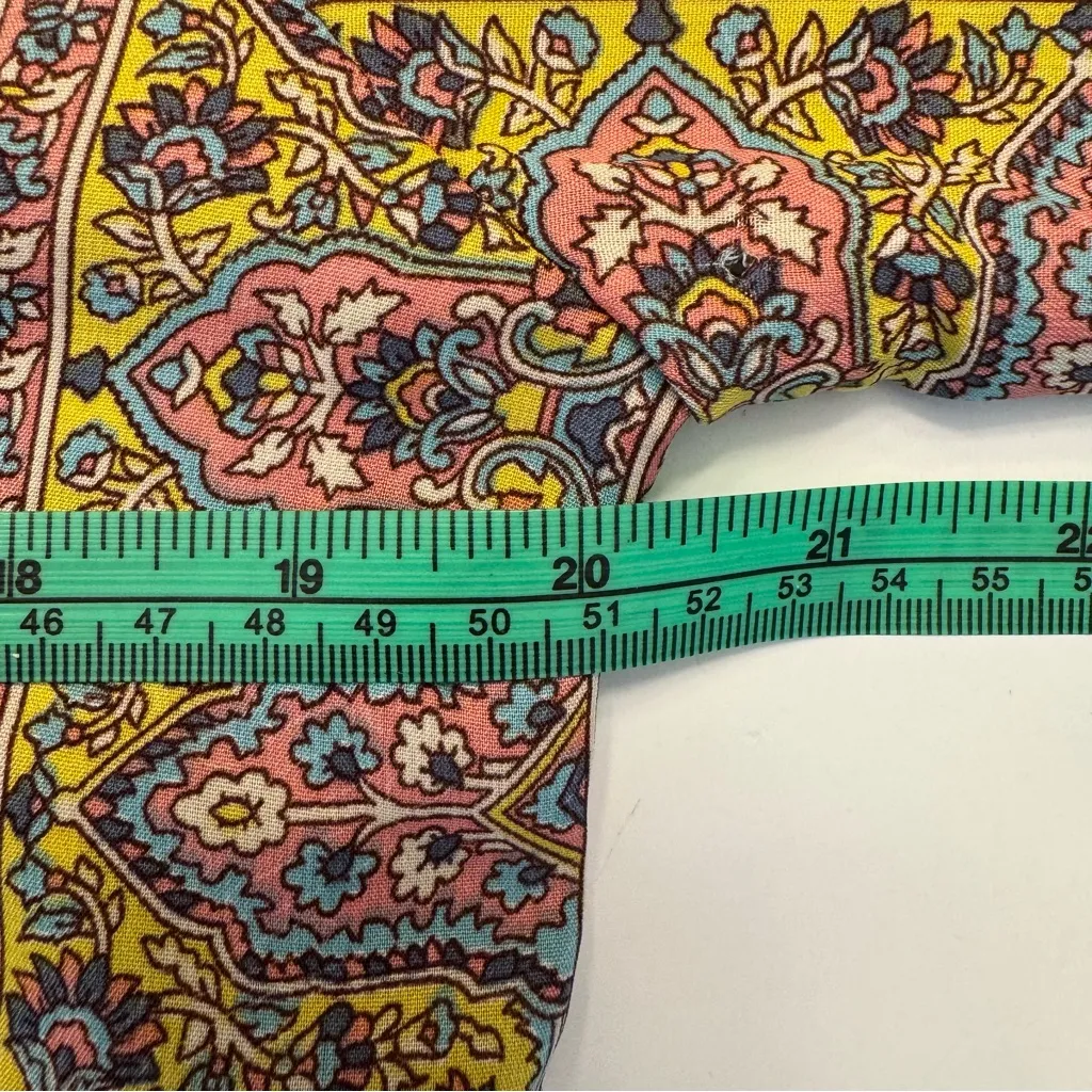 Boemo Wrap Top Shirt Blouse Festival Hippie Boho Bohemian Pink Medium Paisley - Image 8