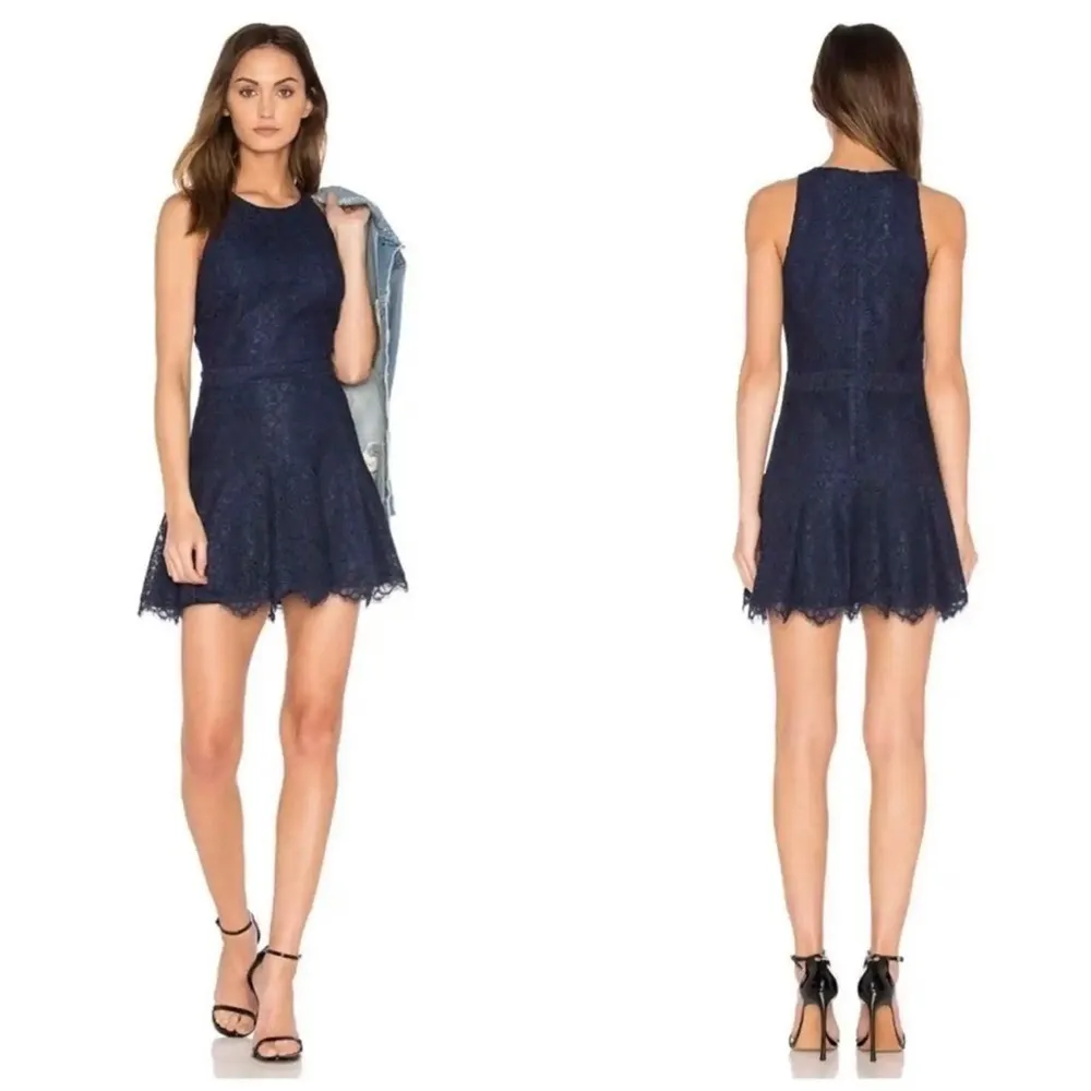 Joie Adisa Navy Lace Overlay Dress Size 10 - Image 3