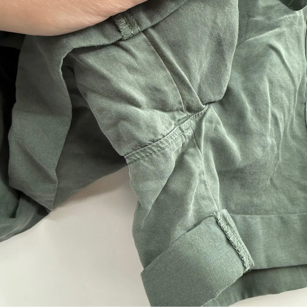 Aerie Olive 100% Lyocell Green Mid Rise Paperbag Waist Shorts‎ Sz S NEW - Image 3