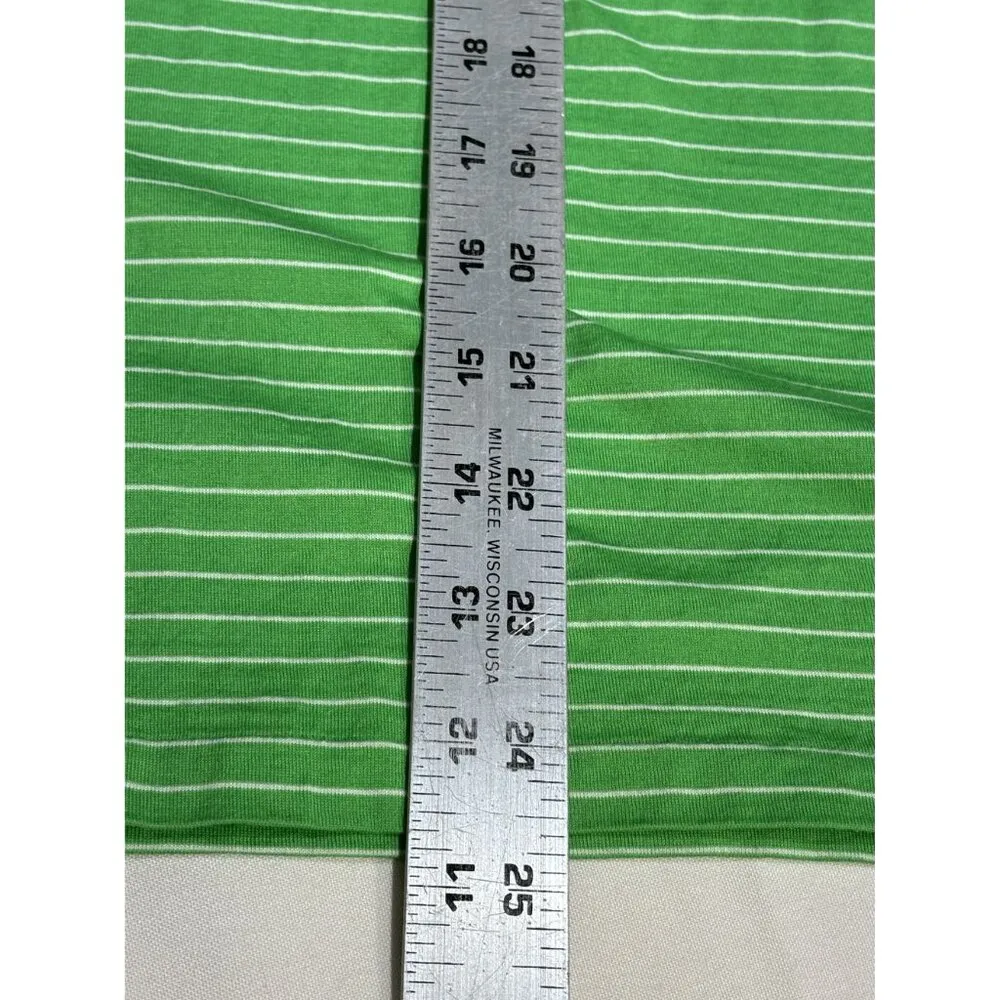 Ralph Lauren Golf Polo Shirt L Green & White Stripes Pink Pony Logo Tailored Fit - Image 3