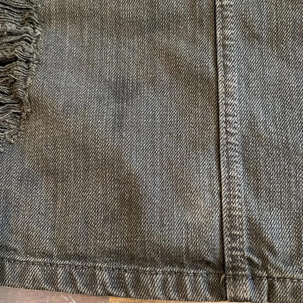 LF Carmar Skirt Olive Green Denim Distressed Mini Skirt Size 28 Edgy Rocker Goth Size M - Image 9