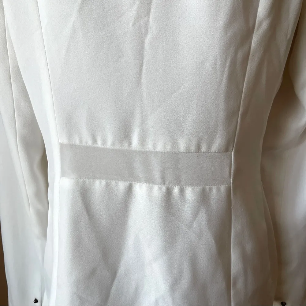 FOREVER 21 | White Sheer Panel Blazer Jacket Sz L - Image 4