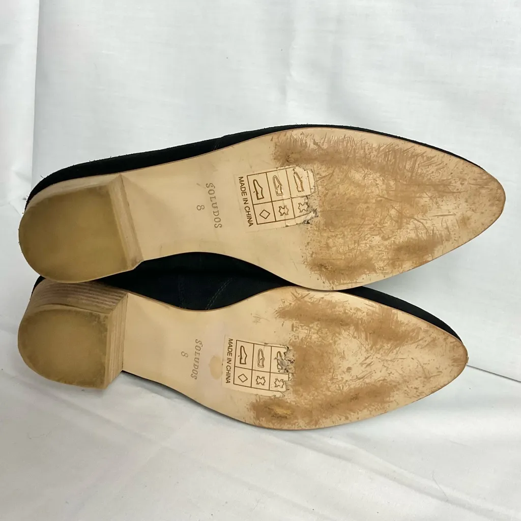 Revolve Soludos Lola Suede Bootie Sz 8 Leather Boots Zip Closure - Image 9