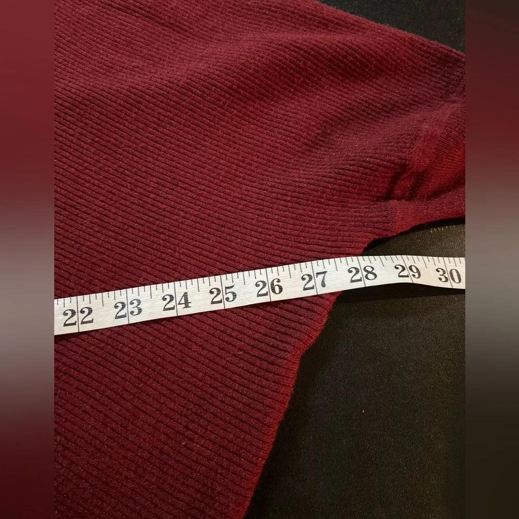 Maroon Oversized Slouch Sweater Poncho Pullover One Size Red Size undefined - Image 3