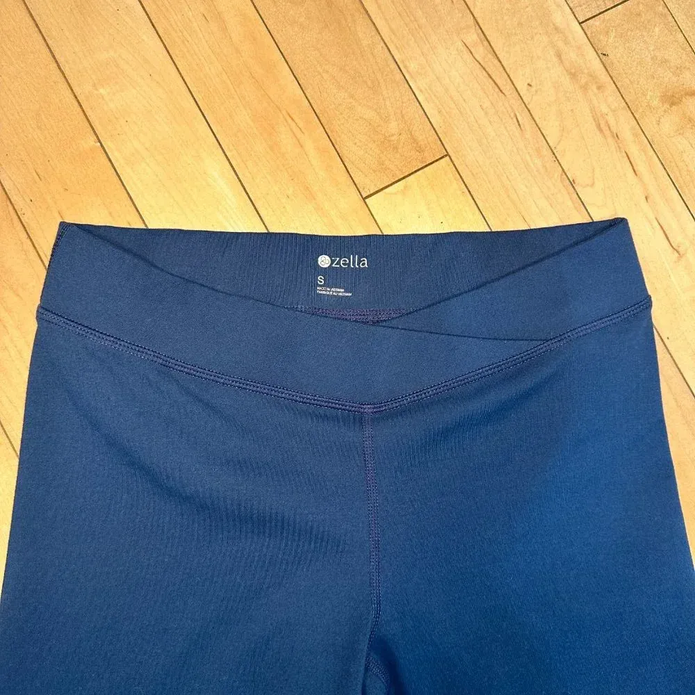 RARE! Cut out Lattice Trim ZELLA Crop Leggings - teal / navy blue - size small - Image 5