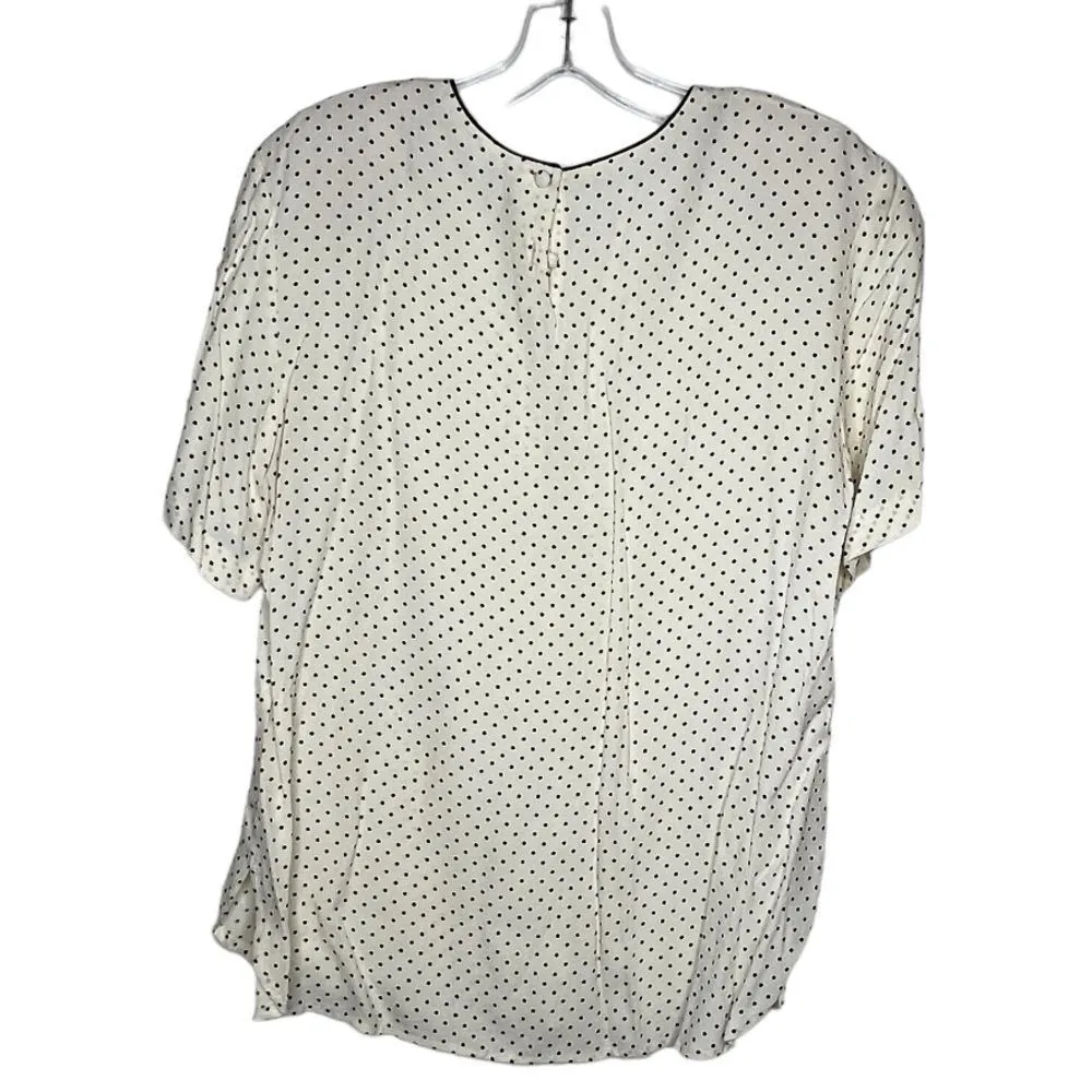 Vintage Polka Dot Top with Shoulder‎ Pads Size 12 - Image 4