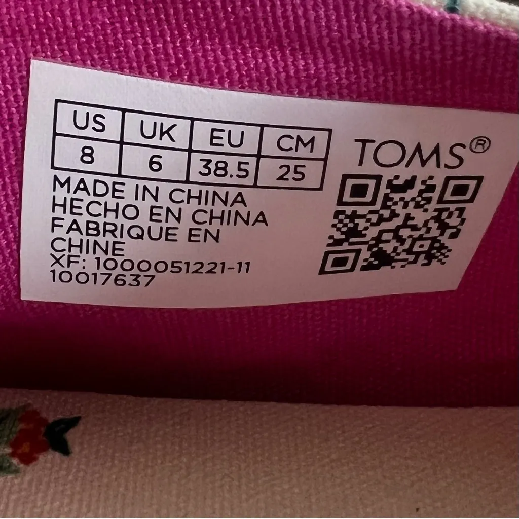 TOMS Alpargata Spring Floral Women's Shoe Size 8 #492A - Image 6