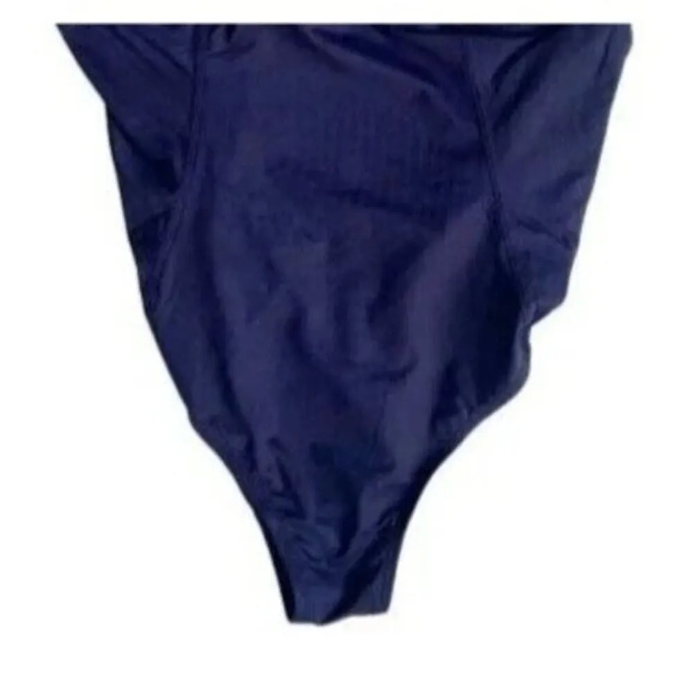 NWT Andie Havana Empire Waist One Piece Swimsuit Removable Cups L Navy Blue - Image 4