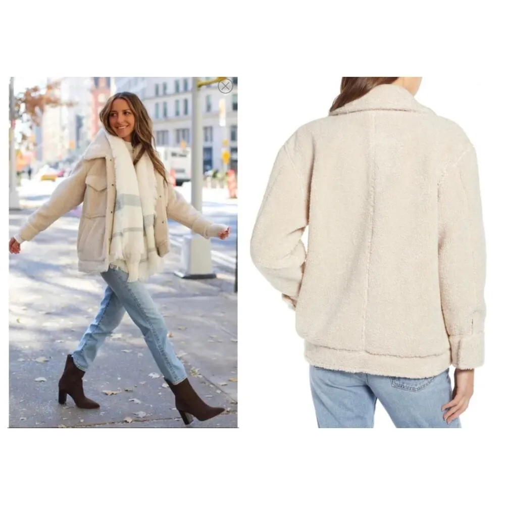 Something Navy Faux Shearling Teddy Jacket Size XL - Image 3