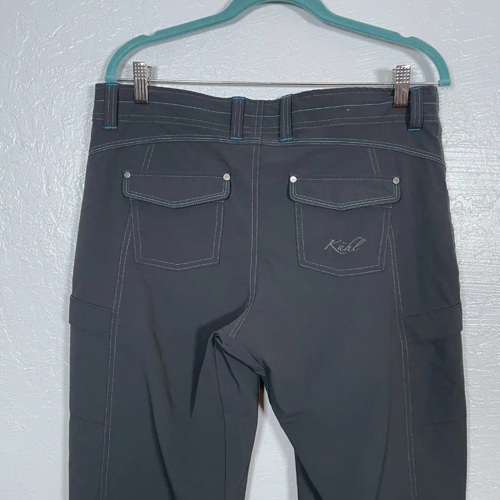 Kuhl Women 12 Gray Cropped Pants Cargo Pockets Quick Dry Gorpcore Hiking Outdoor - Image 7
