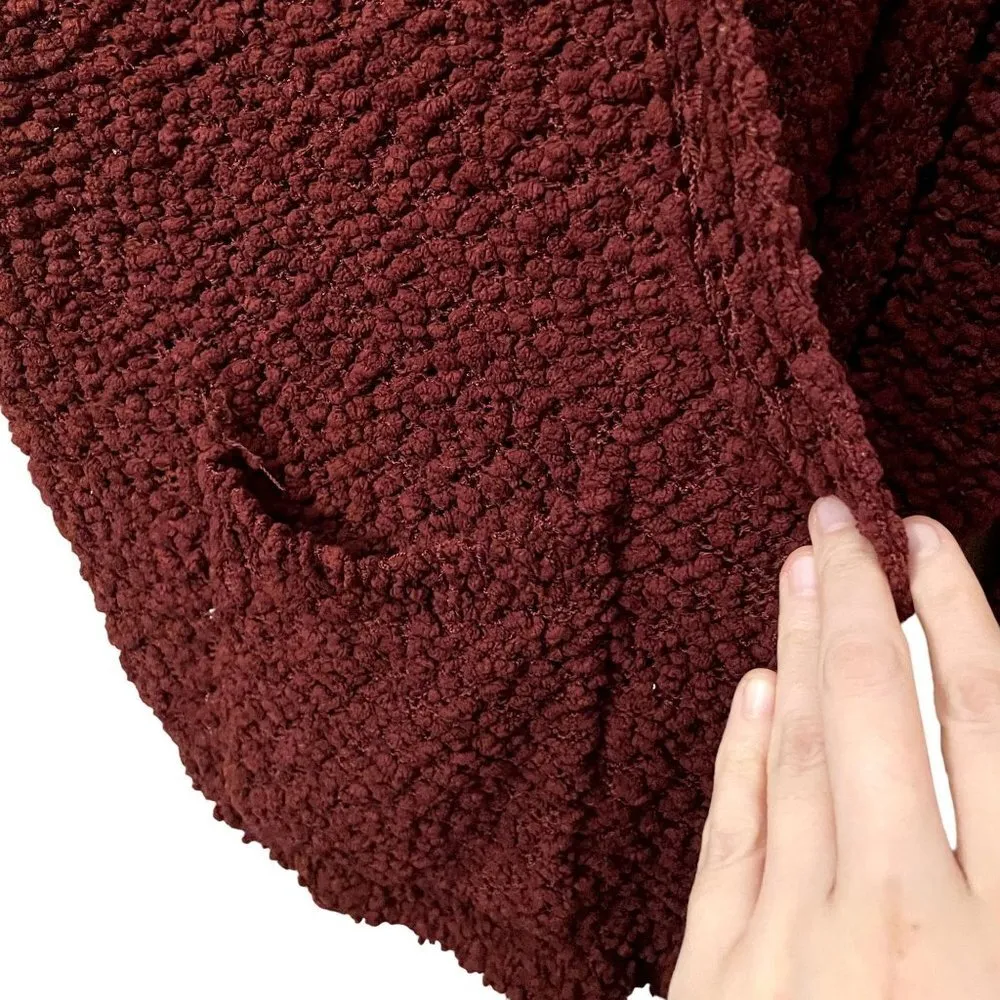 Davis & Dani red deep coral cardigan pockets comfortable winter warm casual - Image 5