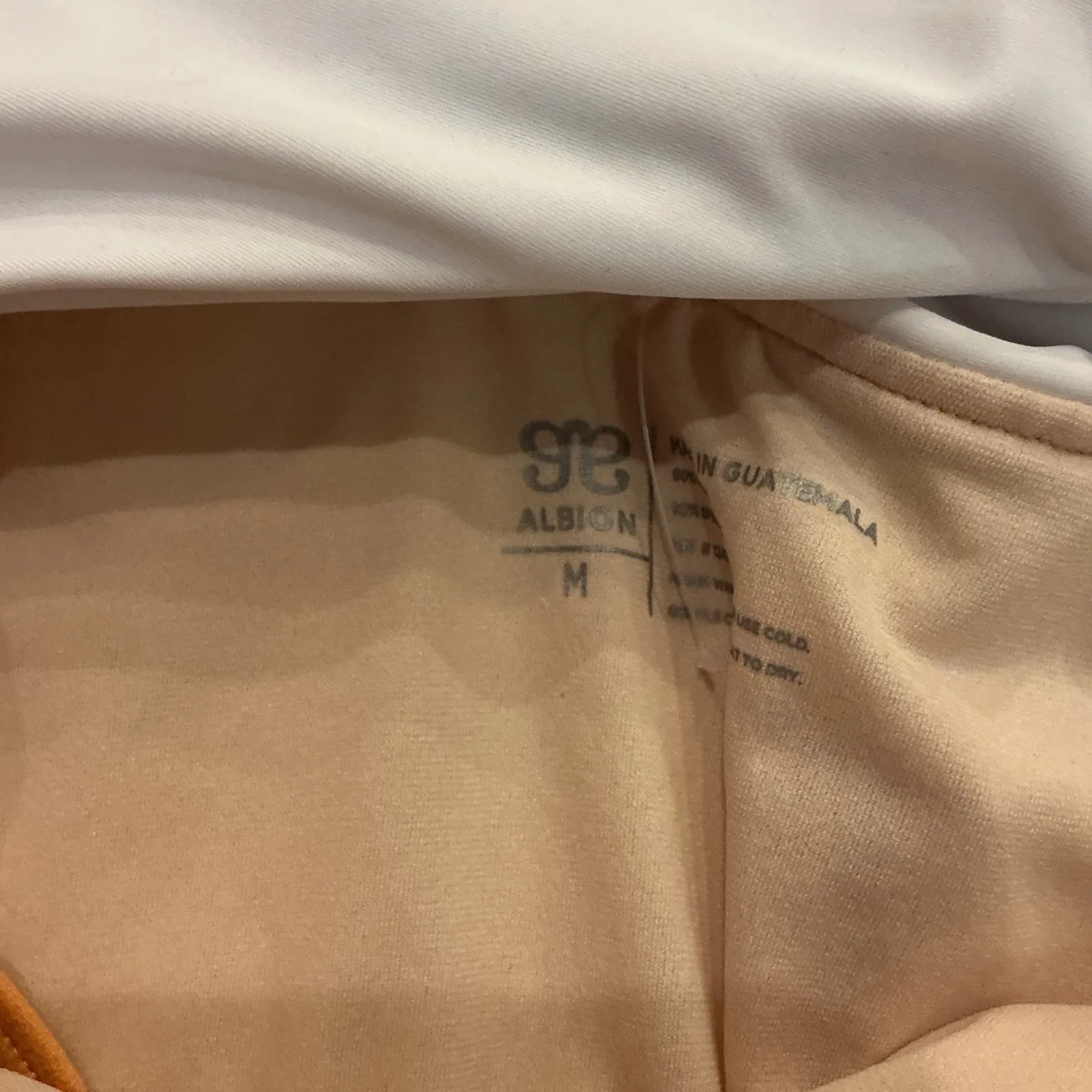 Albion Emma One Piece Swimsuit White Orange Knot Front Cutout Monokini‎ M - Image 4