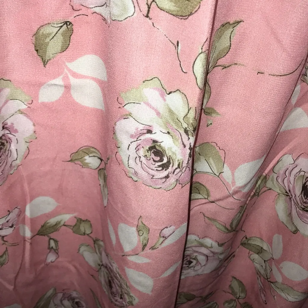 90’s romcom Pink midi length skirt rose pattern romantic S - Image 5