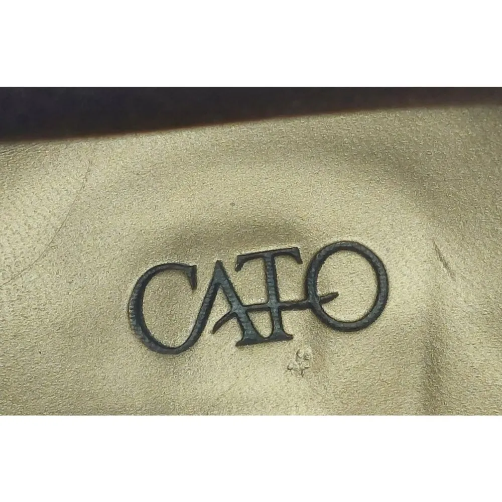 Cato Size 8 Side Zip Ankle Boots Block Heel Booties Brown Faux Suede Fringe - Image 10