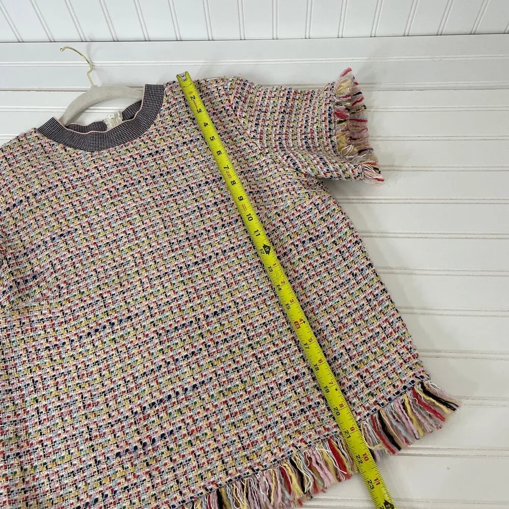 Zara Fringed Trim Tweed Top & The Group Bababton Gray Wool Blend Skirt XS - Image 8