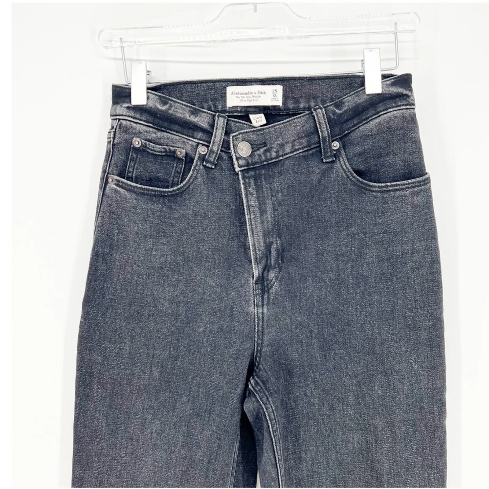 Abercrombie & Fitch 90s Slim‎ Straight Leg Ultra High Rise Curve Love Jeans 25L - Image 4
