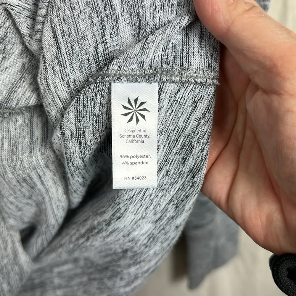 Athleta Heathered Grey Techie Cowl Neck Kangaroo Pocket Hoodie Top Womens Small - Image 6