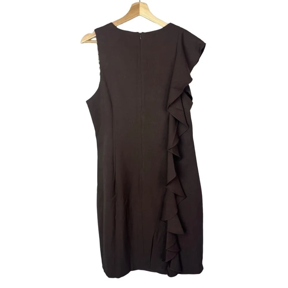 NEW Julie Brown Reina Ruffle Scoop Neck Sheath Dress 12 - Image 4