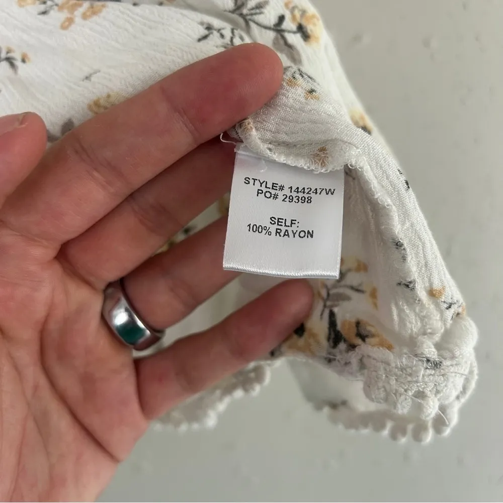 Skies Are Blue Floral Sleeveless Blouse - White and Yellow - Image 3