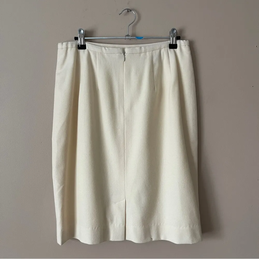 PENDLETON | Cream 100% Wool Virgin Wool Pencil Skirt Sz 10P - Image 2